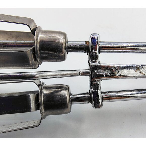 Robinson Hand Crank Egg Beater Vintage Manual Mixer Stainless Steel White Handle - Picture 10 of 14